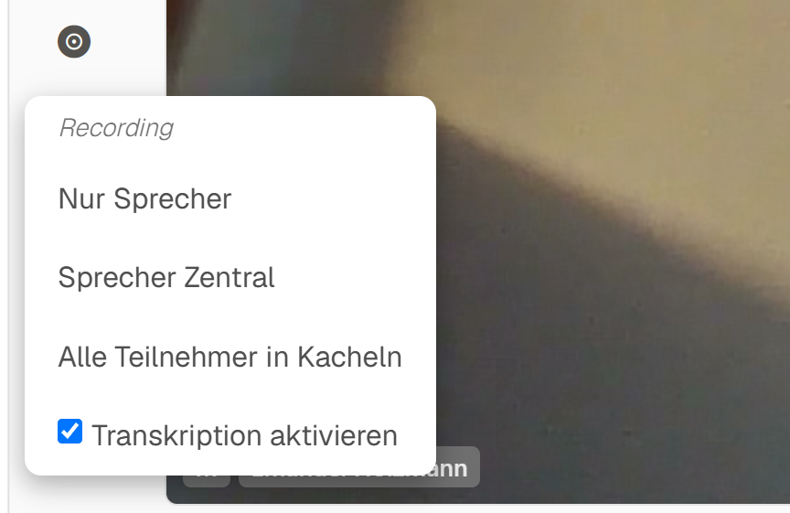 Transkription beim Start einer Aufzeichnung in Meetling aktivieren