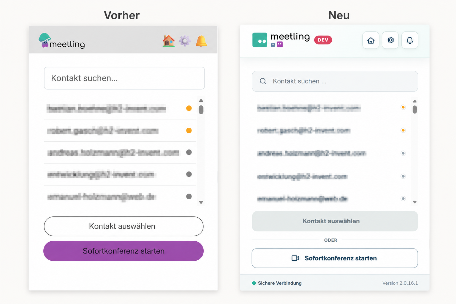 Das modernisierte Meetling-Plugin mit Kontaktverzeichnis und neuem, hellem Design