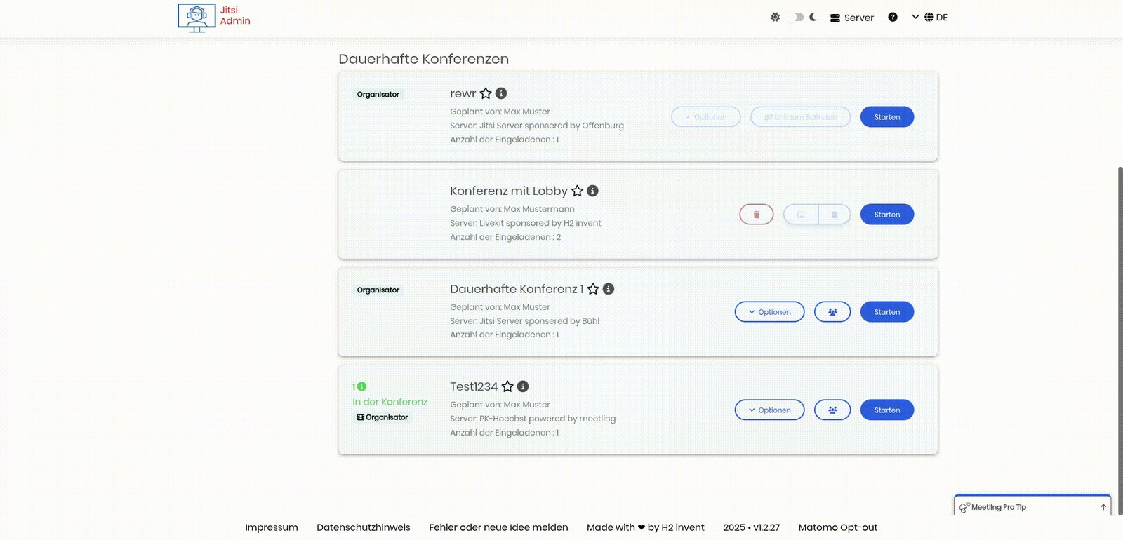Aufnahme starten und Downloaden
