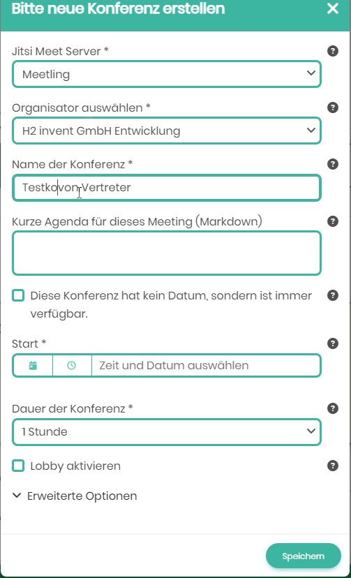 Wie kann man eine Konferenz von einem Vertreter erstellen lassen?