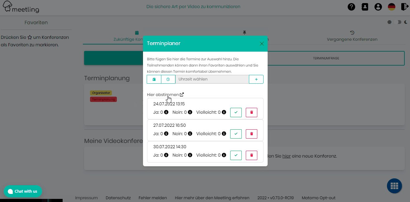 Wie stimmt man selbst für einen Termin ab?
