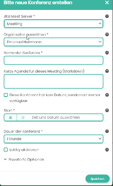 Konferenz für Vertreter erstellen